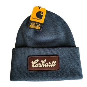 Carhartt Gray Knit Beanie Logo Patch One Size NWT